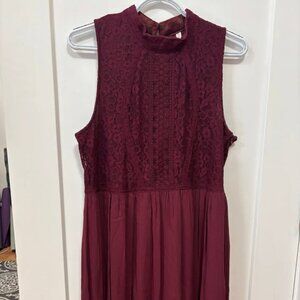 Red Xhilaration Embroidered Dress (Juniors size large)